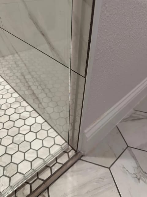 Hex tile shower floor detail
